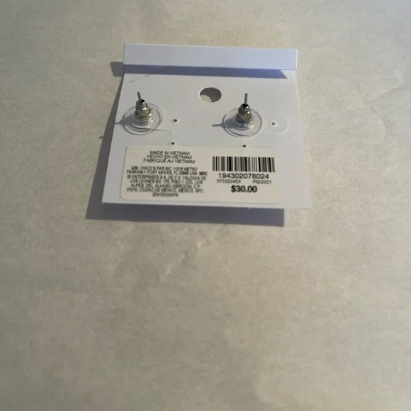 NWT White House Black Market Rose Gold Earrings with Faux Diamond - Picture 2 of 3